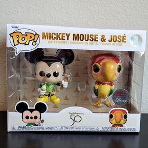 Mickey & José FunkoPop! Bobble-Head Set Enchanted Tiki Room WDW 50th Anniversary